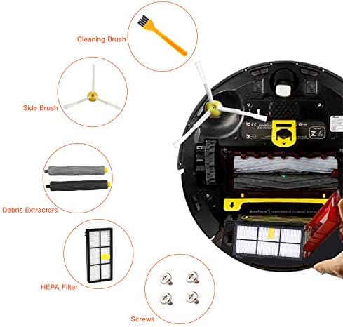 Substituição para o iRobot Roomba Filters 800 900 Série Parte Kit 880 890 960 980 A vácuo Brush