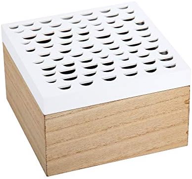 Truu Design, 7,75 x 4,5 x 7,75 polegadas, caixa de armazenamento de recorte de madeira