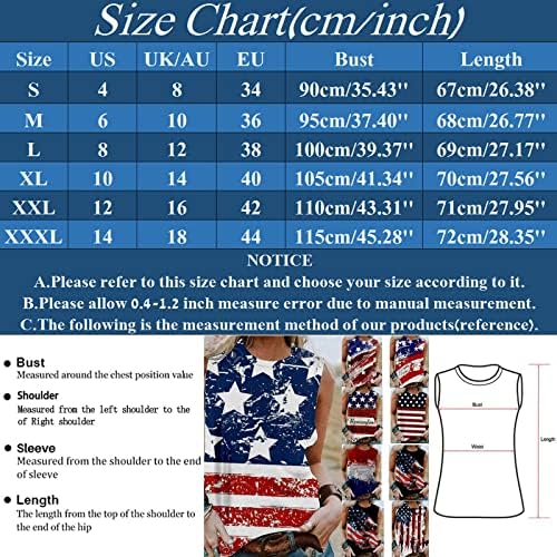 Miashui Beach Tops for Women Women American Star Flag Tops Camise