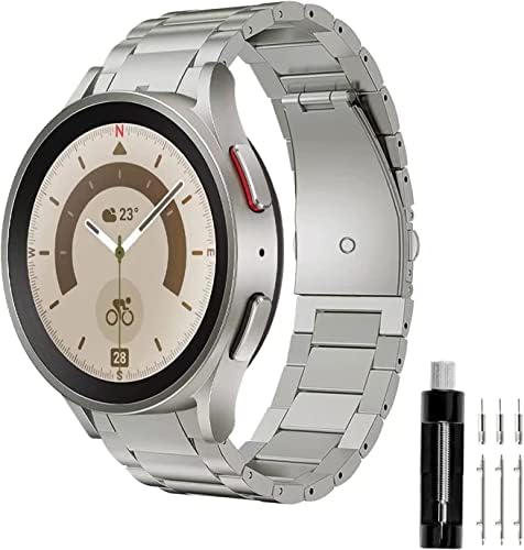 Lifenova Titanium Watch Band para Samsung Galaxy Watch 5 No Gap Metal Strap Band, para Galaxy Watch 5 4 40mm 44mm 45mm Titanium