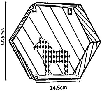 Pibm elegante prateleira de parede montada na parede rack de madeira de armazenamento de madeira quarto, 14,5x25.5cm, 2