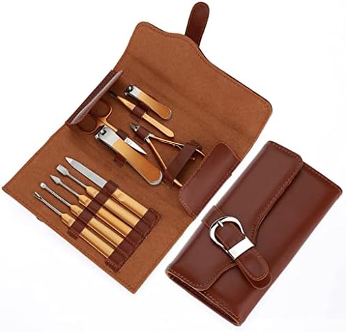 Conjunto de manicure 10 em 1 kit de função completa Profissional Seticure Seticure Seticure com couro