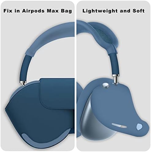 Aiaabq para airpods max capa de caixa, tampa da caixa de orelha anti-arranhão/xícaras de orelha tampa/faixa para a