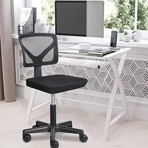 Cadeira ergonômica da mesa do escritório em casa, cadeira de computador sem braço ajustável com suporte lombar, cadeira de