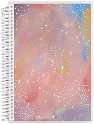 Erin Condren A5 Spiral Bound College Notived Notebook - Metallic Watercolor Starlight - 160 Páginas ladeadas Note e