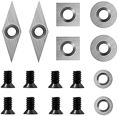 Cutters de carboneto de tungstênio inserções - 8pcs Turnando inserções de ferramentas de corte para torno de madeira, cortador de inserção de carboneto para cinzel de torno com parafusos