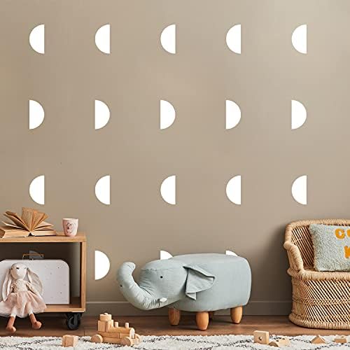 Conjunto de 20 decalque de arte de parede de vinil - Padrão de meio círculos - de 7 x 3,5 cada - Design minimalista divertido da moda para quarto da sala de estar da sala de aula de sala de estar decoração