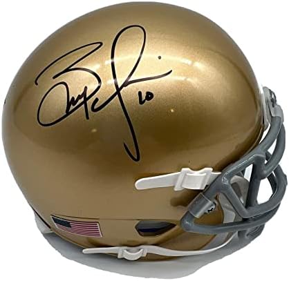 Brady Quinn assinou Notre Dame Fighting Irish Mini Football Capace