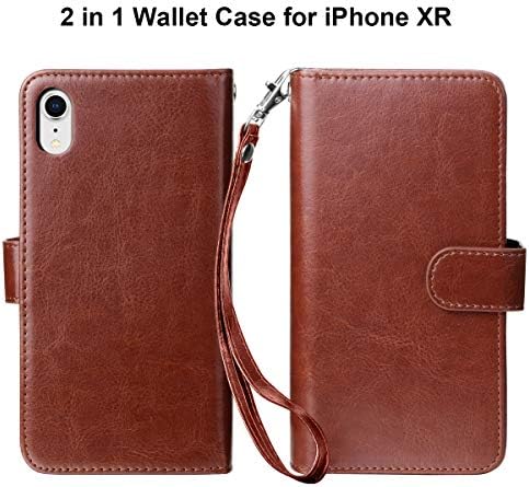 Caixa Vofolen para iPhone XR Caixa de couro PU Flip capa fólio fólio destacável Magnetic slim slim camada dupla camada pesada