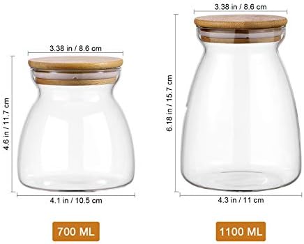 Esquema 2pcs vidro alimentos jarra de armazenamento