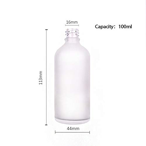 100 ml/3,4 onças de vidro giratório de vidro giratório, 2 pacotes de petróleo de óleo essencial garrafas de perfume Garrafas de amostra de recipientes cosméticos com gotas de vidro