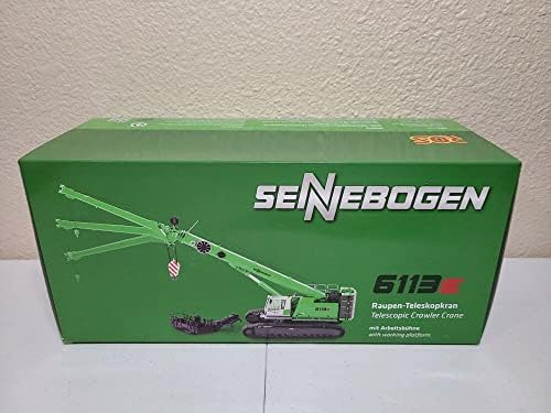 Ros para Sennebogen 6113e Crane de rastreador com plataforma de trabalho Edição limitada 1/50 Modelo pré-construído do caminhão