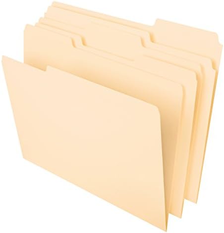 Pastas de arquivo pendaflex, tamanho da letra, 1/3 de corte, manila, 100 por caixa