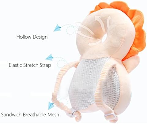Mochila de travesseiro de bebê, Protetor de cabeça para bebês, travesseiro de proteção da cabeça de bebê, capacete de bebê Backpack ajustável, travesseiro anti -rolo para bebê para caminhar e rastrearbaby