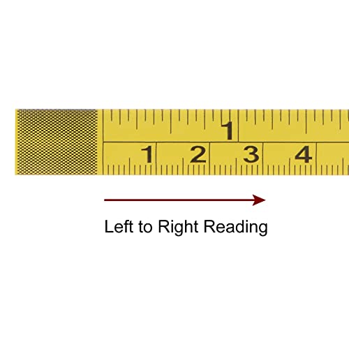 Harfington 2pcs fita adesiva auto -adesiva 40 polegadas/1m escala dupla de esquerda para a direita Leitura de fita adesiva pegajosa régua de bancada de aço, amarelo