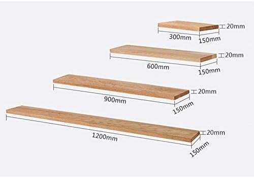 Prateleira de parede qffl ， rústico de carvalho sólido prateleira de parede flutuante de madeira decorativa decorativa exibir