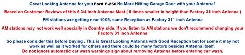 TRUNKNETS INC 6 3/4 Antena Mastro - Fits: 2017 2018 2019 para Ford F -250 F250 F 250