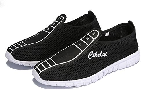 Cikelai Men Men Mesh Respirável Esportes de lazer ao ar livre tênis de corrida não deslizam sapatos masculinos pretos