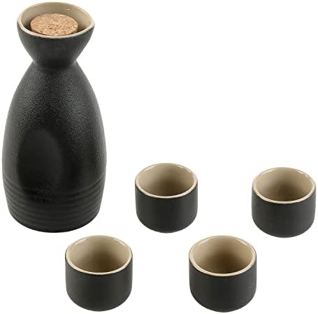 Mygift 5 peças estilo japonês preto fosco e bronzeado