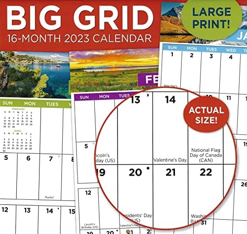2023 Big Grid Wall Calendário para planejamento, agendamento e organização