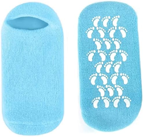Kuyyfds hidratantes meias de gel, 2 pares de meias hidratantes ultramasfadas com gel de qualidade de spa para hidratação de vitamina E e óleo infundido, meias de gel ajudam a reparar peles rachadas secas e suavizar