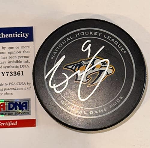 Filip Forsberg assinou o Nashville Predators Game Official Puck com PSA COA - Pucks autografados da NHL