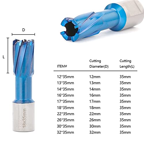 Anular Weldon Shank Magnetic Hollow Bit para Brill Bue Metal Hole Hole Cutter Drill 1pcs