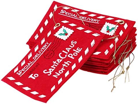 Besportble 10pcs Christmas Red Candy Bags Sacos de presente Ornamentos de Papai Noel envelopes para Natal de Natal