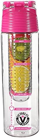 Fruta Infuser Water Bottle 24 oz rastreador de bebidas positivas Citações positivas afirmações desintoxicantes tea