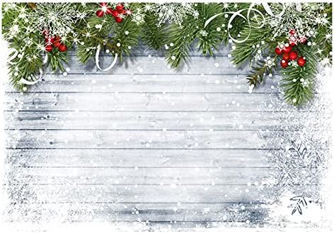 Yynxsy 7x5ft tem tema de natal fotografia fotografia de fundo férias de madeira tábuas de neve de floco de neve piso de madeira véspera de fundo quarto decoração de decoração de fundo de Natal véspera de Natal YY-3504