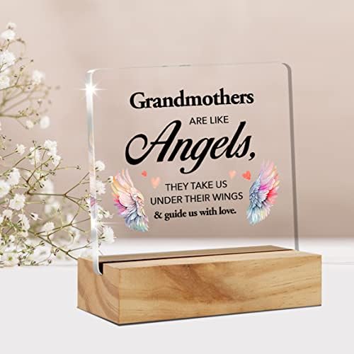 Presente da avó do neto, Sentimental Grandma Gifts Clear Desk Decorativa Sinal para o Dia das Mães Aniversário de Natal, Nana lembrança