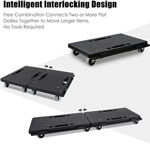 KQIANG 2 PCS Furniture Dolly para movimentação de móveis interligados com rodas, conjunto de ferramentas de movimentação de móveis pesados ​​Conjunto de ferramentas de 500 libras