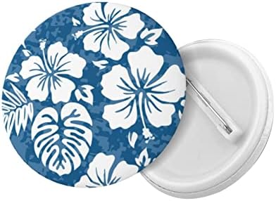 Crachá redondo Aloha-Hawaiian-Floral-Battern Conjunto de 5 pinos de lapela de broche de botão decorativo para chapéus de chapéus camisas de mochilas