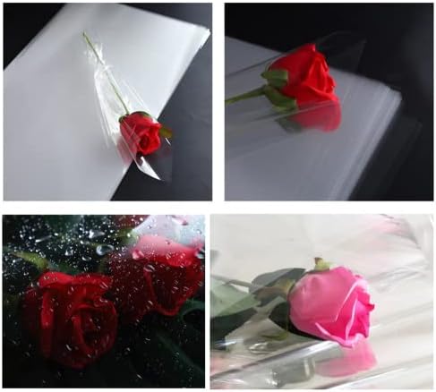 50 folhas papel de embrulho de flor de celofane transparente, celofane de engrosse à prova d'água, papel de embrulho transparente para cestas de presente de flor