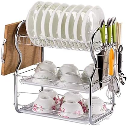 Jahh Rack de drenagem com bandeja ， cozinha de cozinha drenagem rack de cozinha multi -função pia de panela prato rack racks