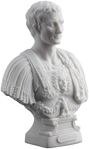 Július Caesar Bust estátua Feliz acabamento branco