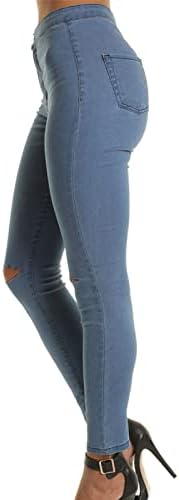 Mulheres na cintura alta rasgada jeans skinny butt lift calça jeapis de jeap