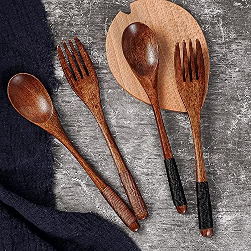 Fuuie Forks 5 PCs Wooden Fork for Home Creative Wooden Fork