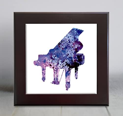 Piano roxo abstrato aquarela arte decorativa telha