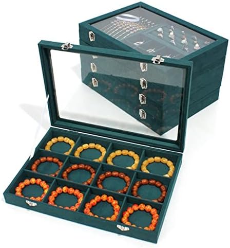 Zthome jewelry exibir estilos retrô de veludo de veludo organizadores de pulseira interna caixa de flip transparente 1pcs