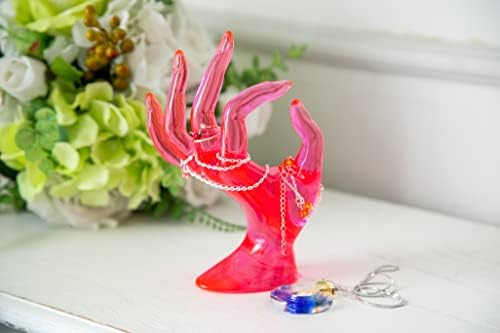 Titular do anel de Commgoal para jóias, estética de decoração de sala rosa Y2K, decoração de sala formal, suporte de jóias em forma de mão, presentes para mulheres meninas