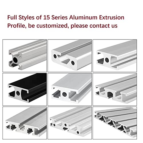 Mssoomm 2 pacote 15100 Extrusão de alumínio Comprimento do perfil 7,87 polegadas / 200 mm Silver, 15 x 100mm 15 Série T Tipo t-slot