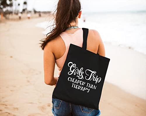 Gxvuis Girls Trip mais barato que a sacola de terapia de terapia para mulheres sacolas de compras de mercearia de viagem reutilizáveis