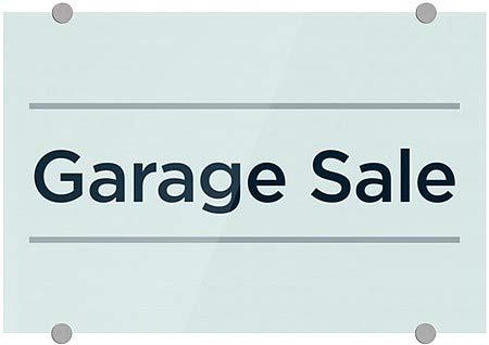 CGSignLab | Sinal de acrílico premium Venda de garagem -Premium Basico | 18 x12