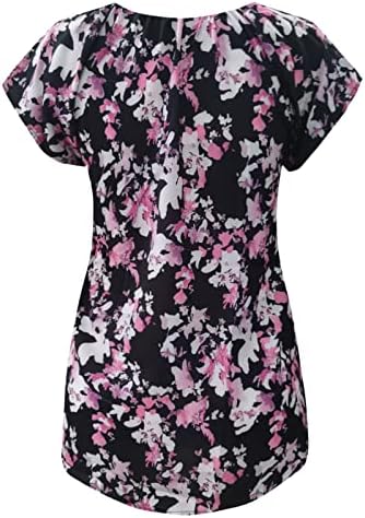 Camisas de flanela nokmopo para mulheres casuais chiffon de manga curta de manga curta