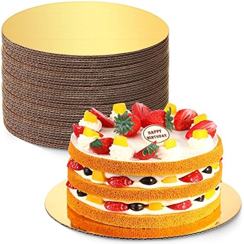 50 peças Placas de bolo de 10 polegadas redonda redonda à prova de graxa de graxa Bolo de papelão descartável Rounds Bande