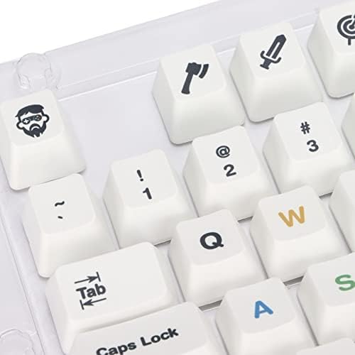 Ciciglow 108pcs Substituição Keycaps, White Game Style DIY Computer Keycaps Acessórios com marca fofa para o Universal