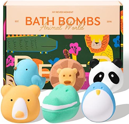 Bombas de banho naturais do spa revertido para crianças, 6 Bolhas de aromaterapia com chuveiro extra grande para crianças meninas meninas Ingredientes premium com óleos essenciais ricos Conjunto de presentes Batbomb