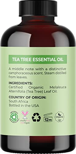 Óleos de tratamento para cabelos orgânicos puros - óleo de tea orgânico certificado e óleo de amêndoa doce orgânica para cabelos