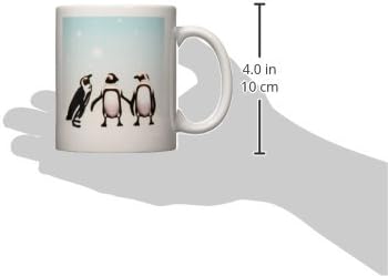 3drose pinguins tocando em caneca de cerâmica de neve, 11 onças